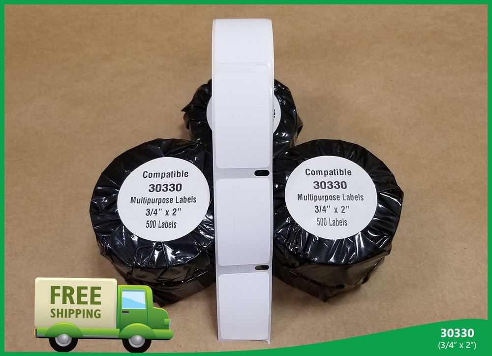 2 Rolls Address Postage Dymo Compatible Return 30330 White 500 Labels per Roll