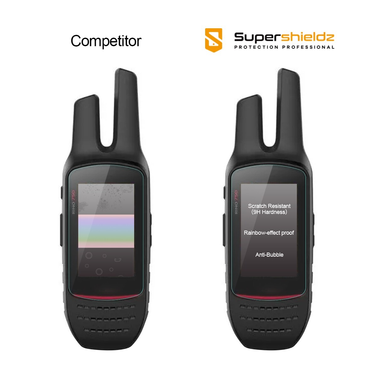 3X Supershieldz Tempered Glass Screen Protector for Garmin Rino 750 / 755T