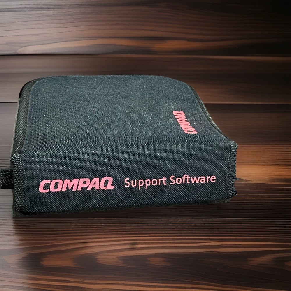 Vintage Compaq Support Software CD Disk Storage Zippered Case