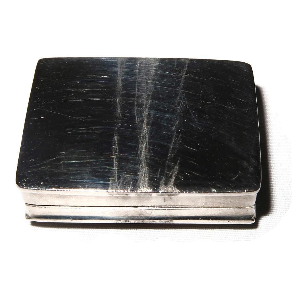 Sterling Silver Pill or Trinket Box Floral Repousse, 1 1/8" x 1 1/2" x 1/2" Tall