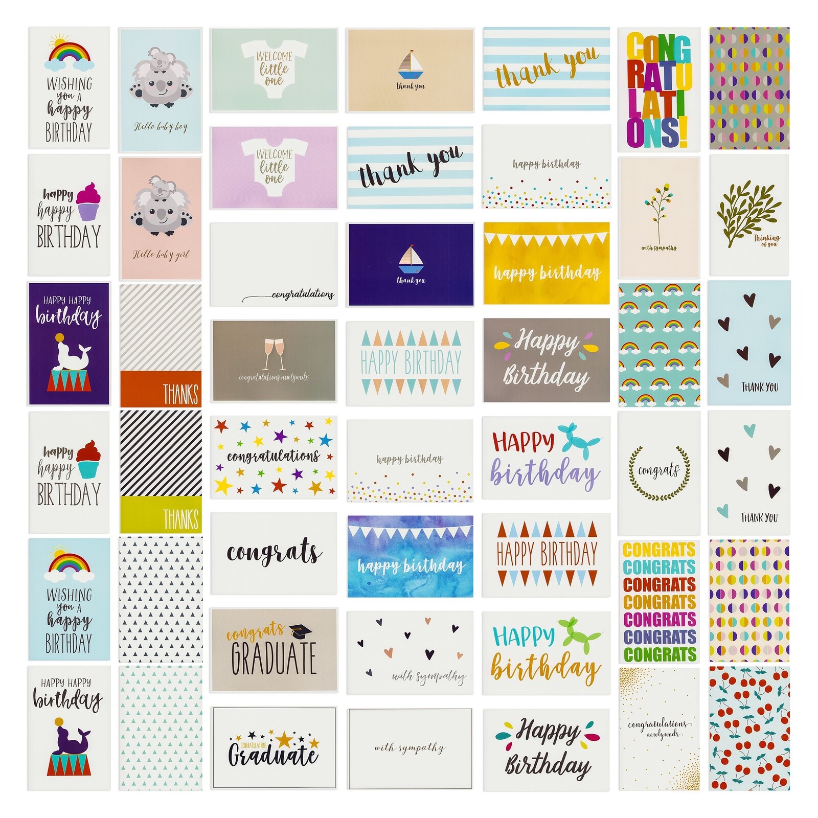 144 Pack Assorted Greeting Cards for All Occasions Box Set, 48 Designs, 4x6 In