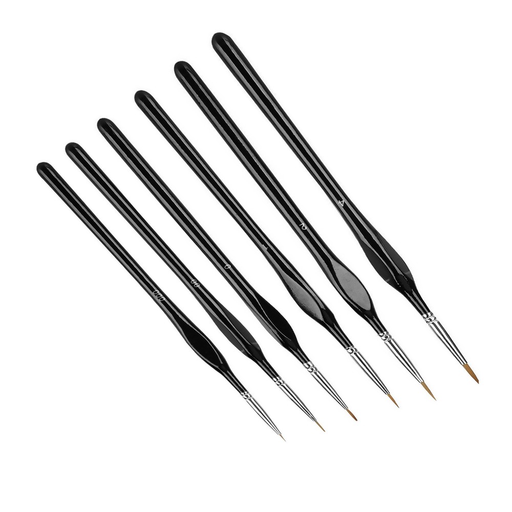 6Pcs Extra Fine EF Tip Details Paint Model Maker Painting Brush Pen Tool Set E