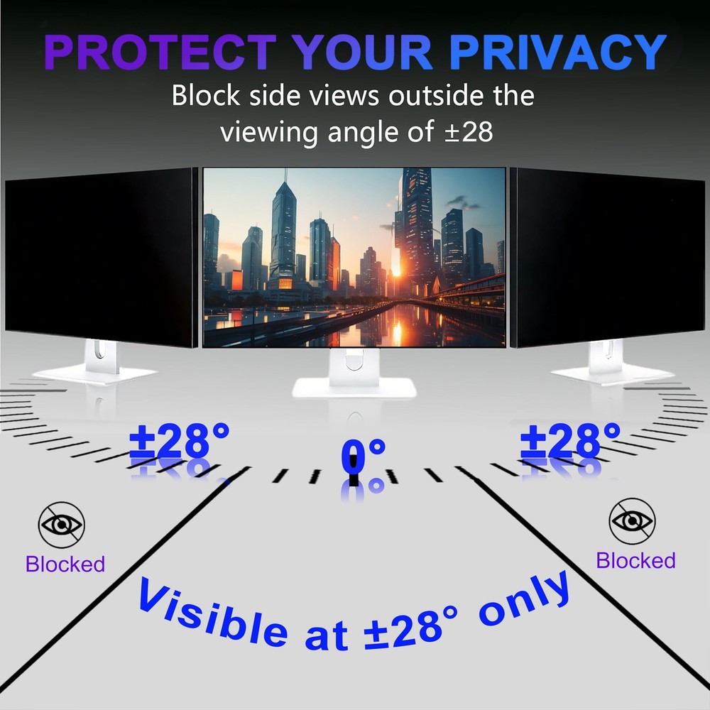 [2 Pack] 24 Inch Computer Privacy Screen for 16:10 Aspect Ratio Widescreen Mo...