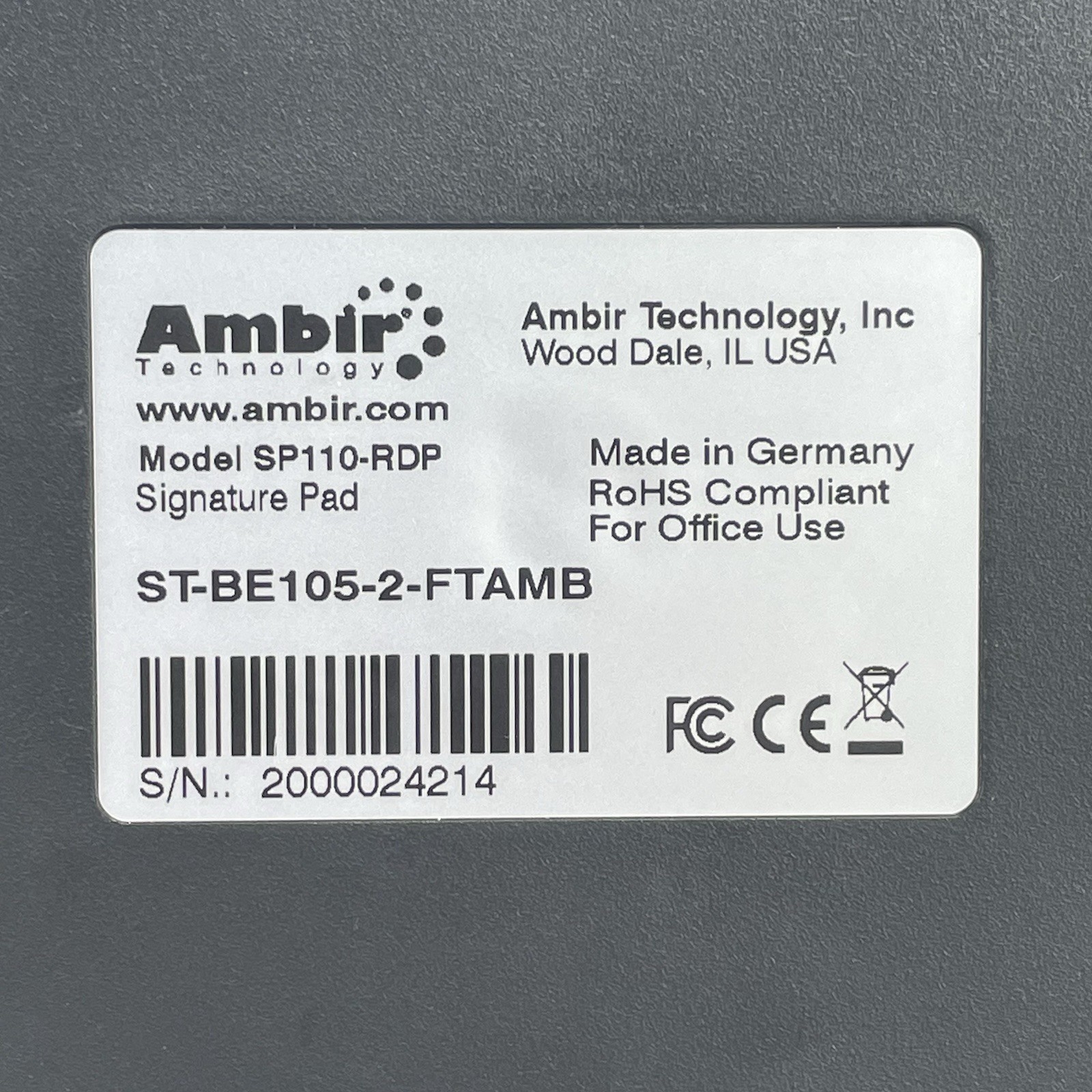 Ambir SP110-RDP USB Signature Pads Missing Pen Tip Parts