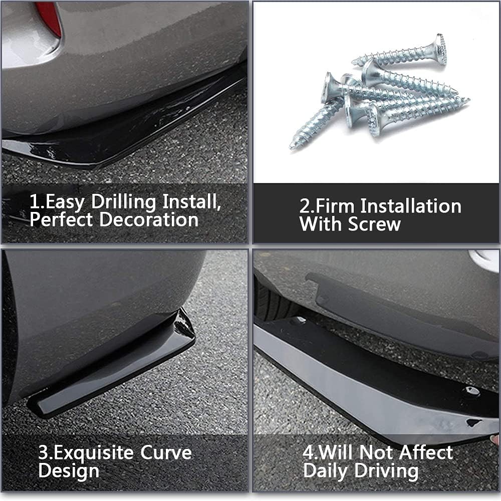 2X For BMW Car Rear Bumper Lip Diffuser Splitter Canard Protector Accessories