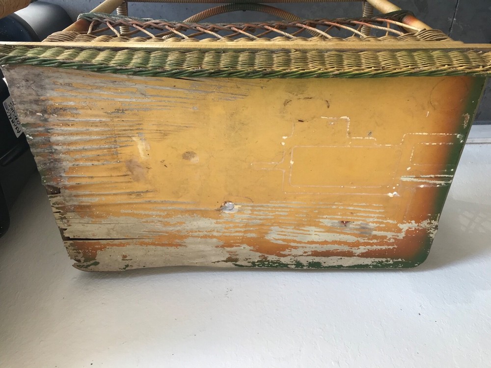antique rattan desk