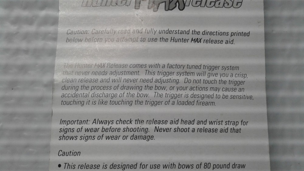 Bulls Eye Hunter Release Aid, Hunting Releases. Archery HUNTER MAX RELEASE