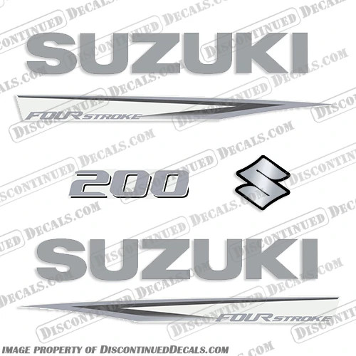 Fits Suzuki 200hp Fourstroke Outboard Decal Kit - New 2019 and Up