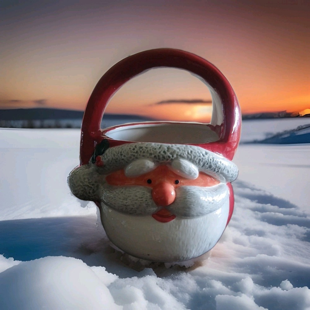 Vintage Ceramic Santa Claus Basket