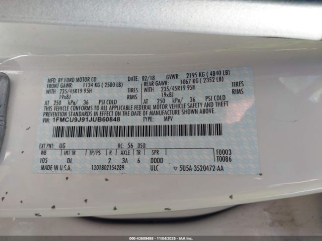 CONTROL PANEL OEM 17-19 FORD ESCAPE 1YR WRNTY