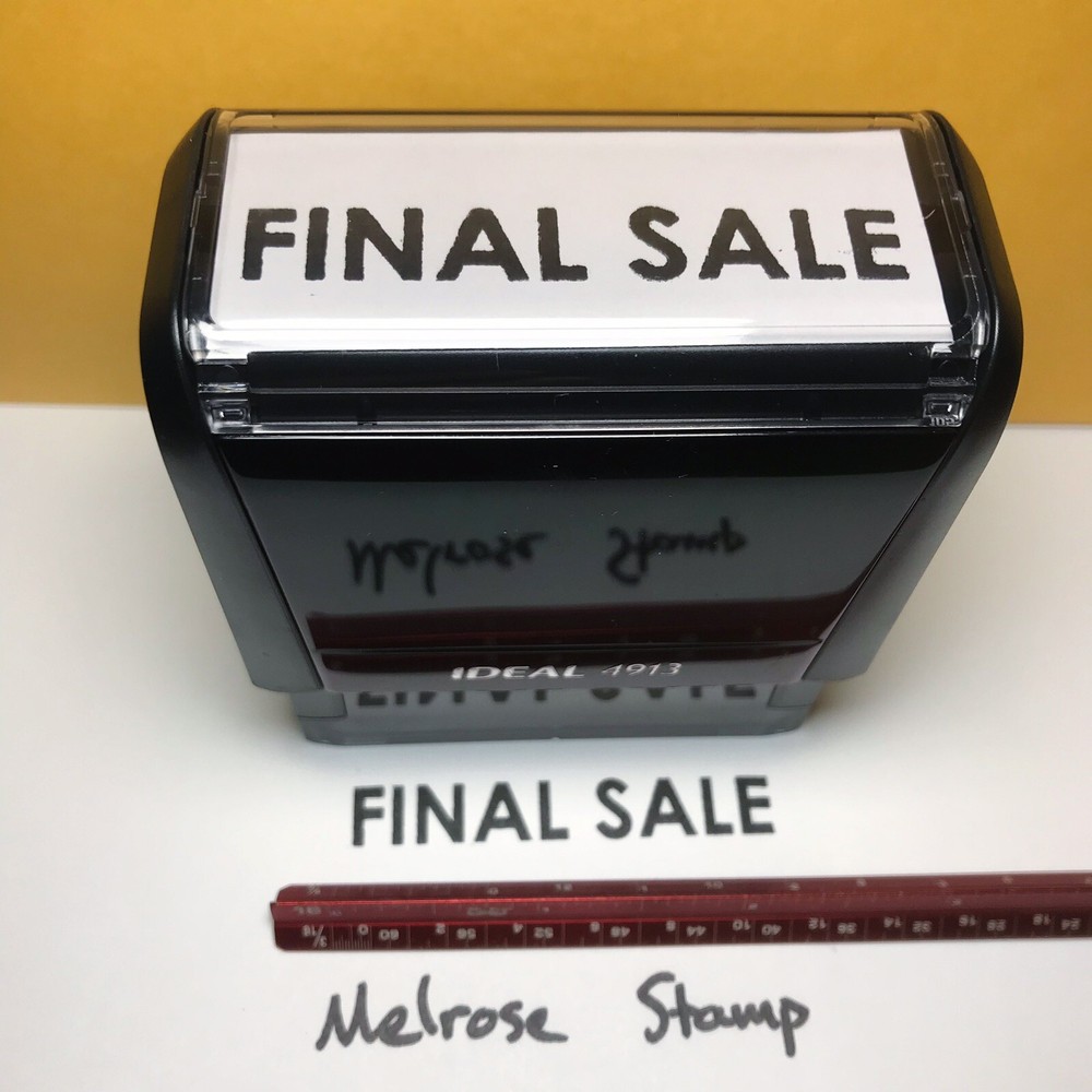 Final Sale Rubber Stamp Black Ink Self Inking Ideal 4913