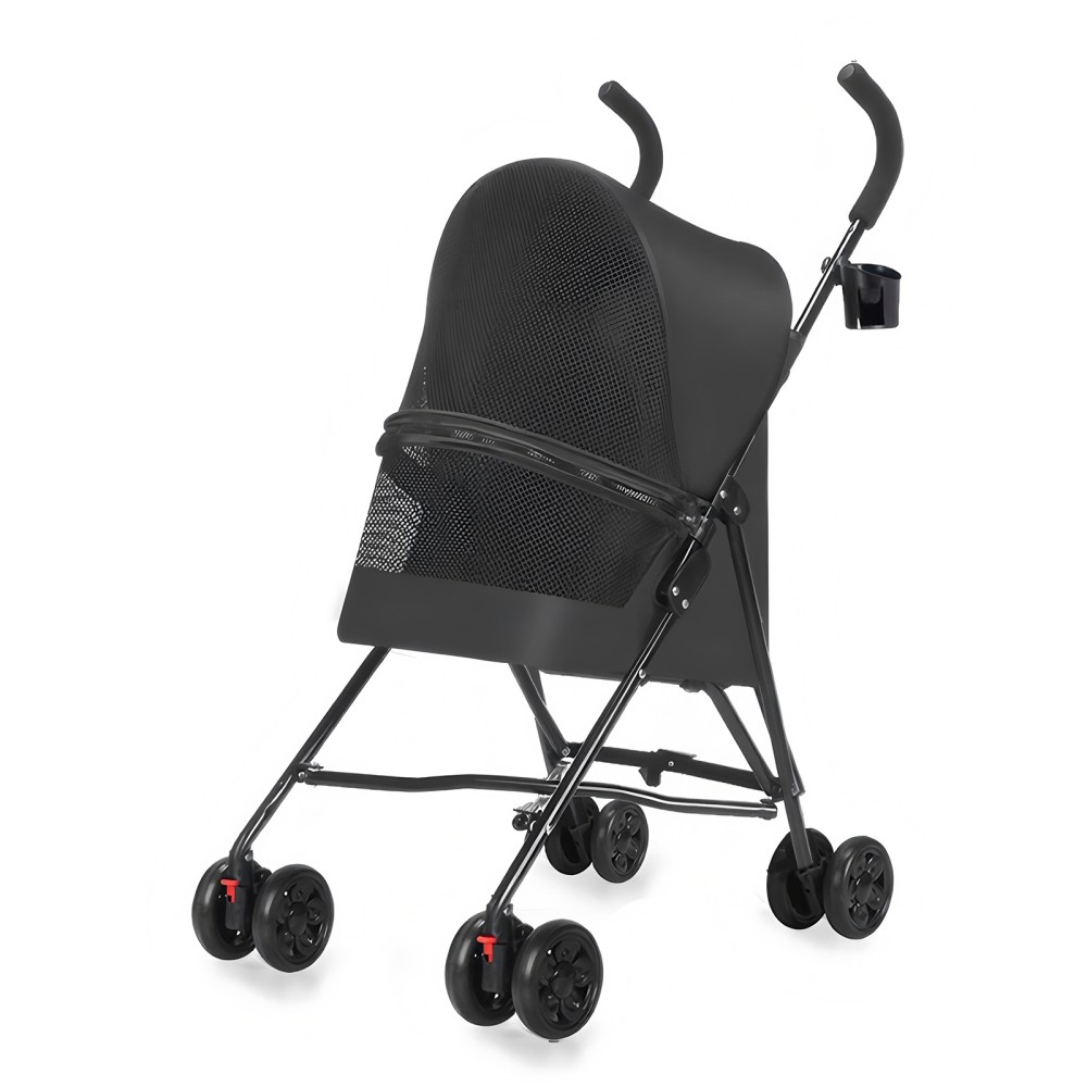 Pet Stroller for Small Dogs & Cats, Lightweight Foldable, Black