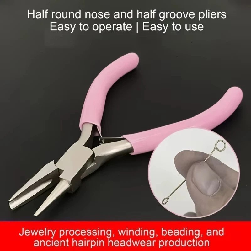 5in Round Concave Pliers Jewelry Making Precision Wire Loop Tool*