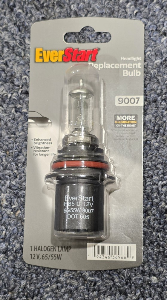 EverStart Halogen Headlight Bulb, 1 pack, Compatible with Multiple Cars - Types