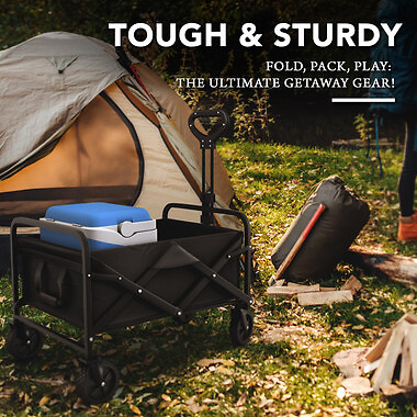 Heavy Duty Wagon Cart Swivel Collapsible Outdoor Utility Garden Beach Cart