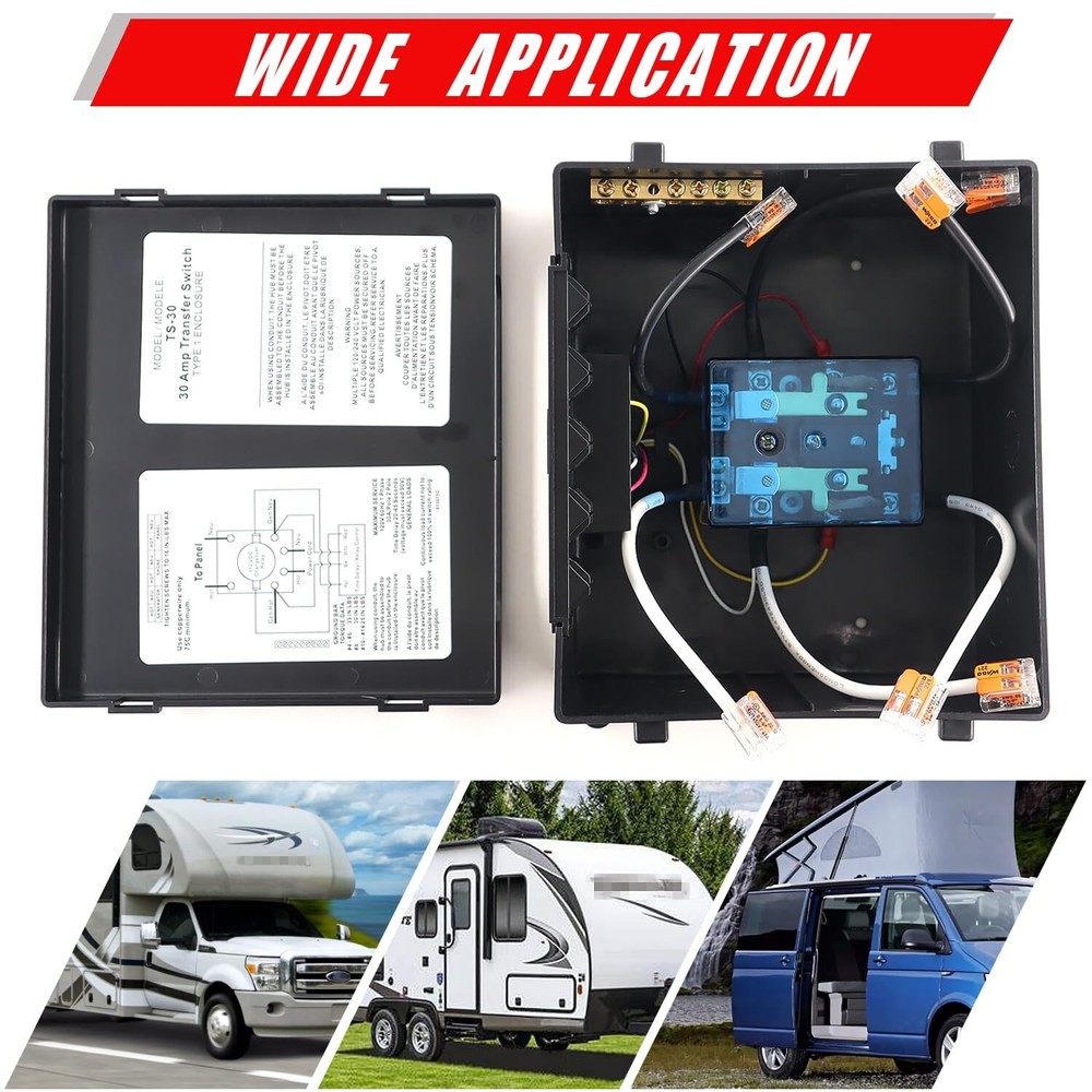 30 Amp Transfer Switch Automatic Transfer Switch for RV, Travel Trailer