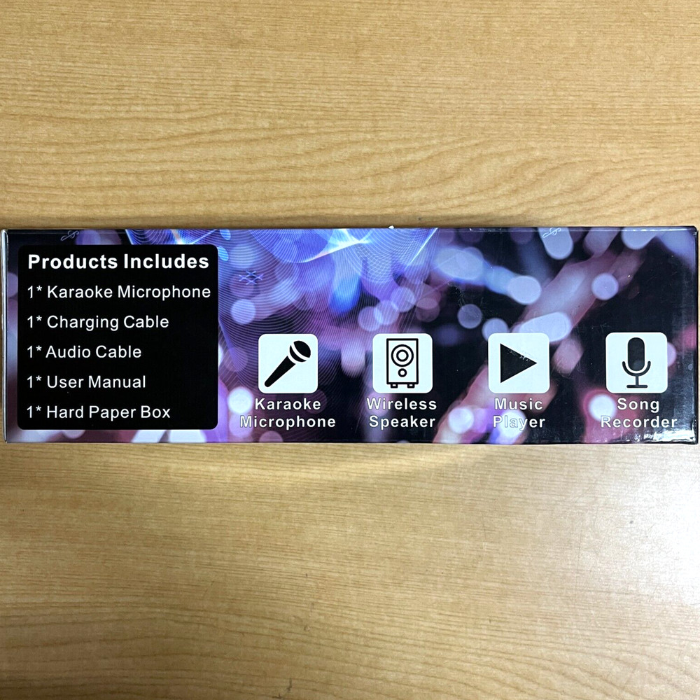 Verkstar Bluetooth karaoke Wireless Microphone USB Black