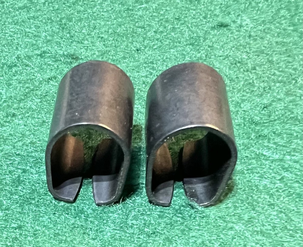 TWO MAUSER K98 98K RIFLE FRONT SIGHT HOOD, COVERS