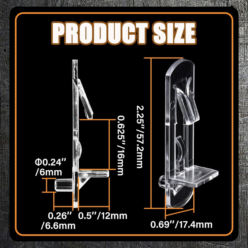 20pcs Plastic Locking Shelf Support Pegs,6mm Shelf Pins ,Self-Locking Bracket...