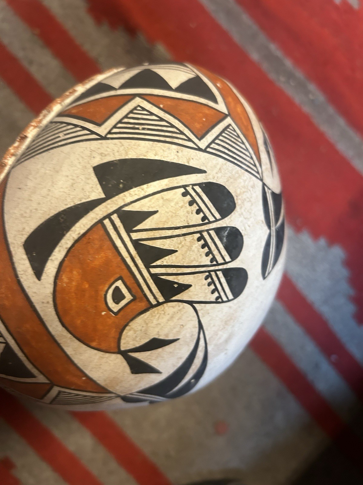 Beautiful Acoma Polychrome Pot W/ Ruffled Rim A. Pasquale Native American Potter