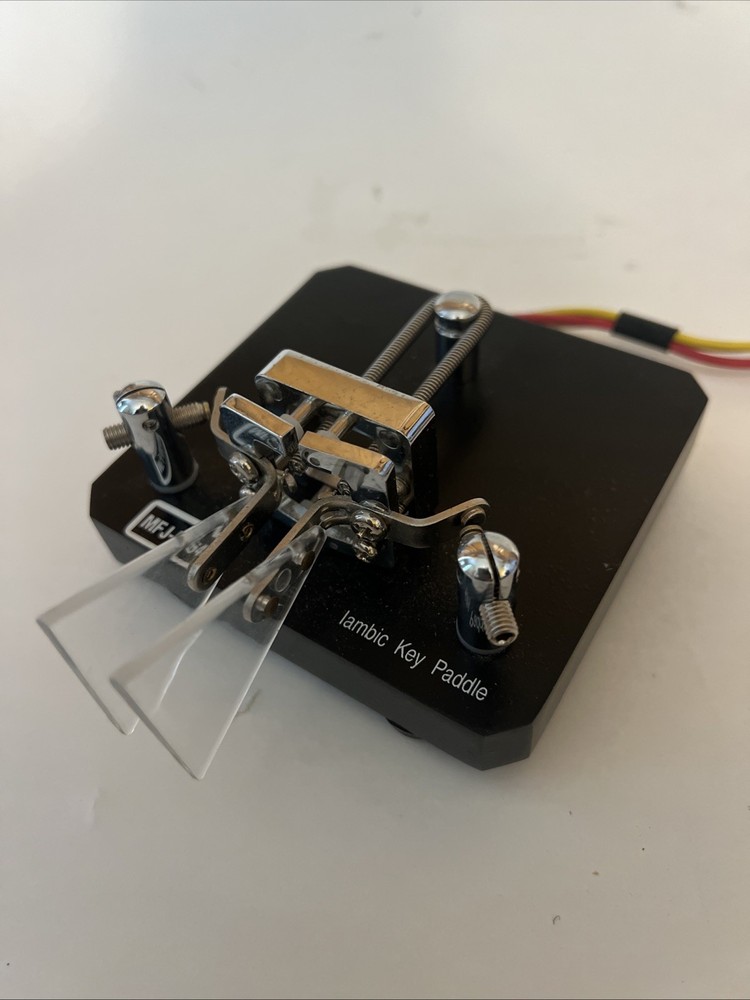 MFJ-564B Dual Iambic Key Paddle Ham Radio Key Morse Code Chrome/Black Base New
