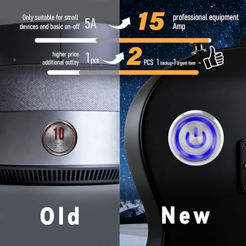 15Amp Push Button Switch，(0.63") 12V-24V Latching Push Button Switch 16mm Blue