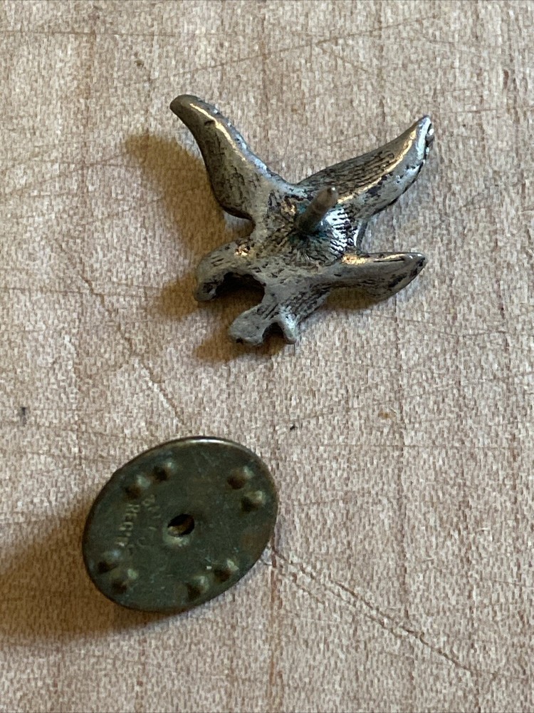 Vintage Silver Tone Eagle Lapel Pin