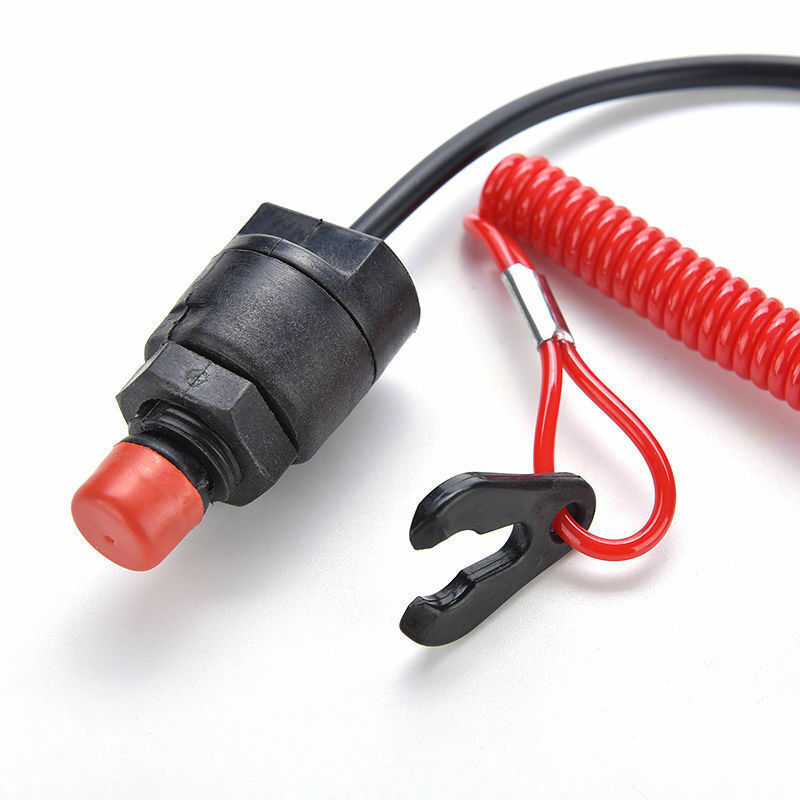 Universal Boat Outboard Engine Motor Kill Stop Switch & Safety Tether Lanyar Key
