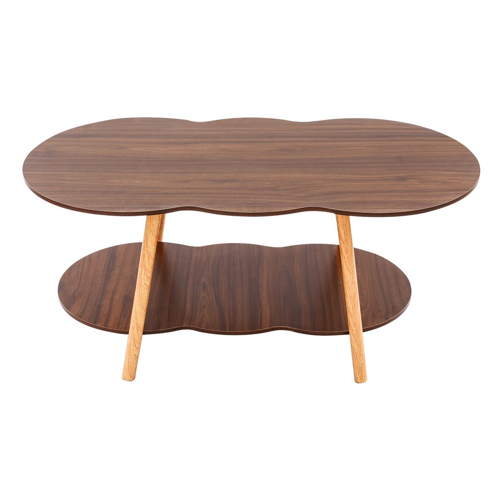 2 Tier Cloud-shaped Sofa Table Modern Coffee Table End Table for Home Office