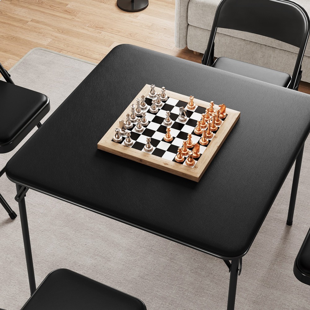 Portable Metal Folding Table Square Folding Table Folding Card and Chess Table