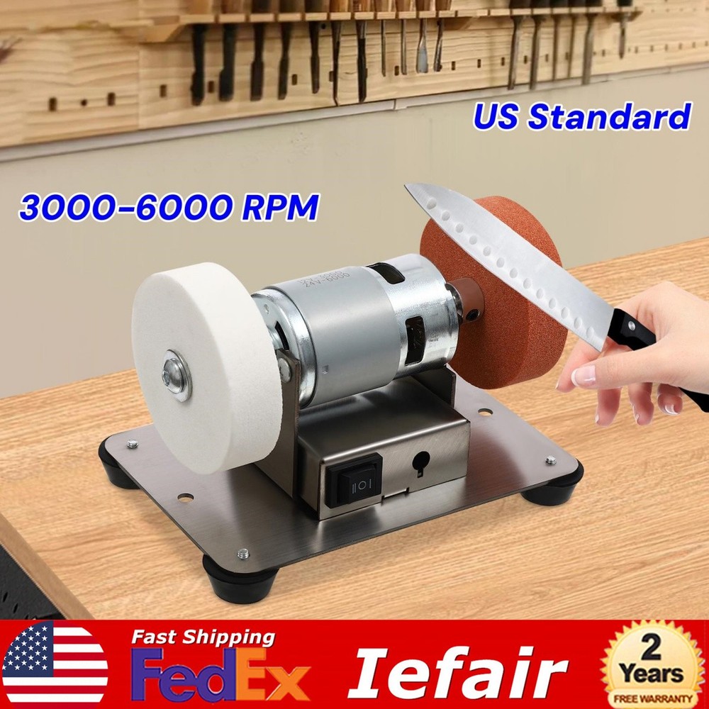 Electric Benchtop Grind Sander Adjustable Variable Speed Table Grinding Machine