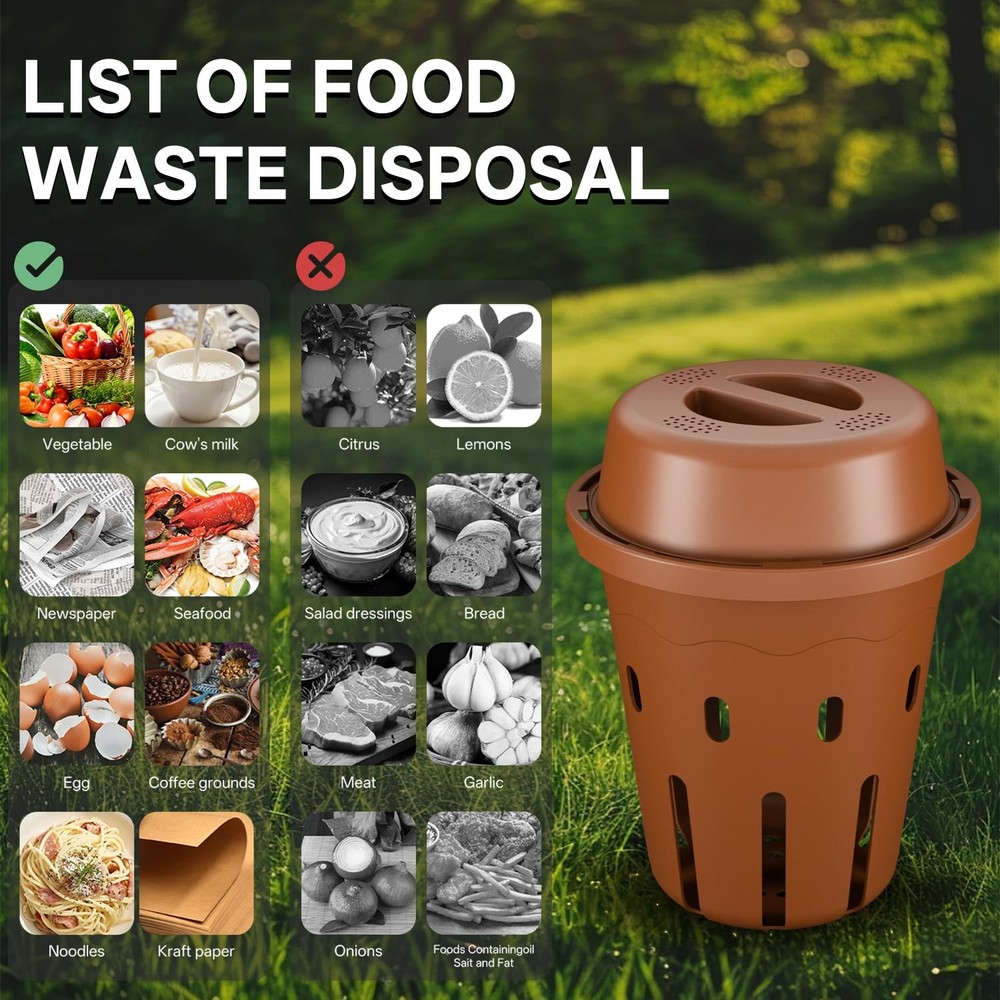 Underground Worm Composting Bin, Outdoor Mini Inground Worm Composter for Beg...