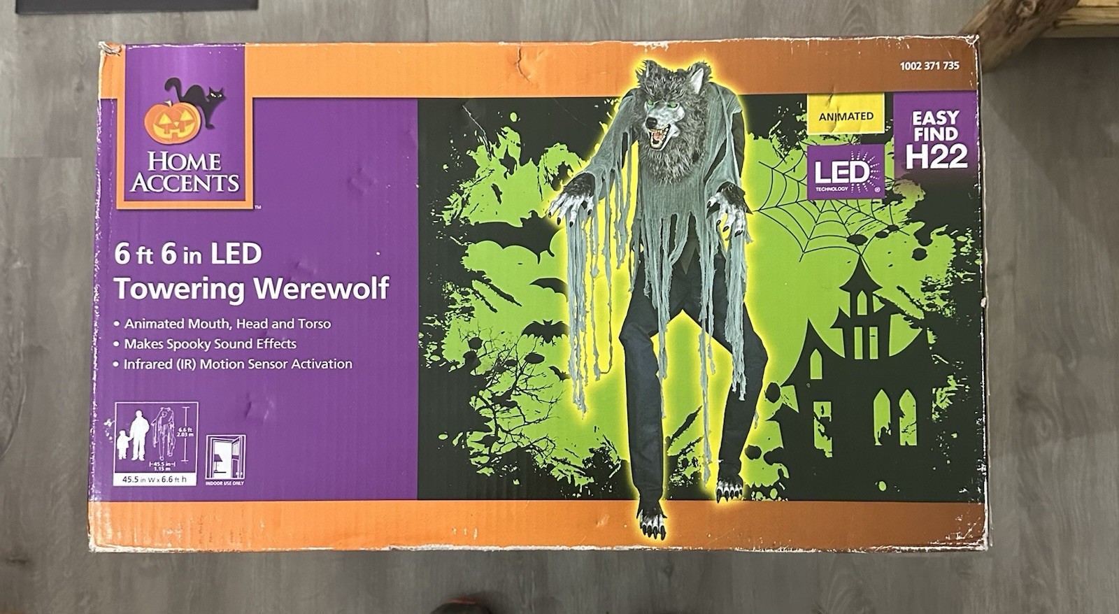 Home Accents 6’6” LED Towering Werewolf Halloween Horror Home Depot New Open Box