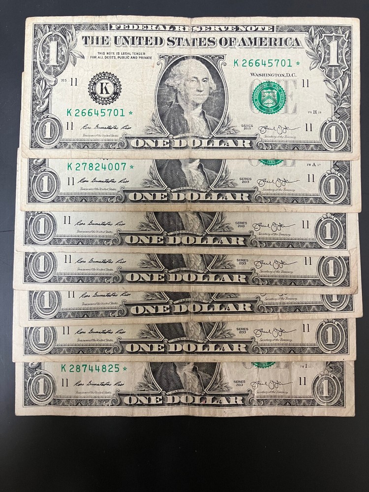 2013 K Star Note One Dollar Bills Dallas 3.2M Pack Run 9, quantity