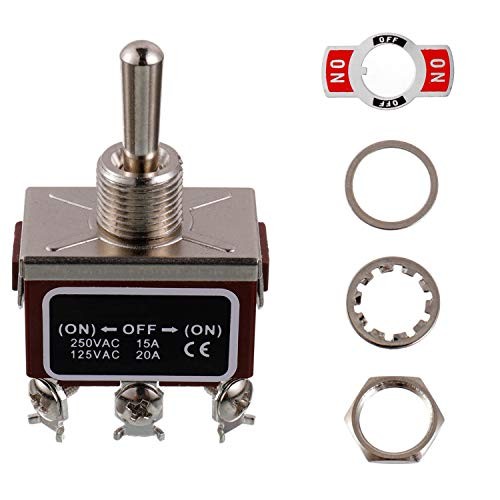 RT1322FS Toggle Switch 125V 20A Momentary Automatic ON -Off- ON 6 Terminal