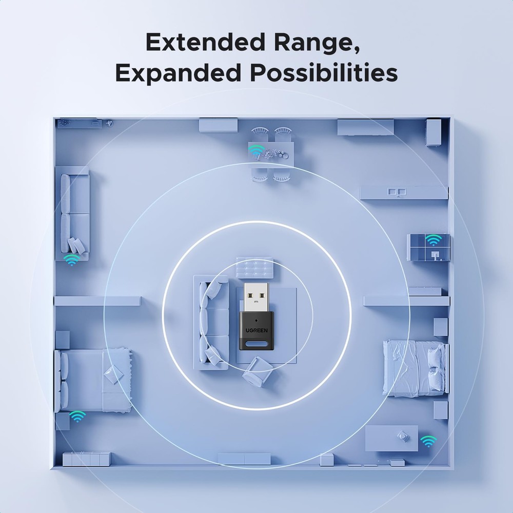 UGREEN USB Bluetooth Adapter for PC 5.4 Dongle Receiver EDR & Small