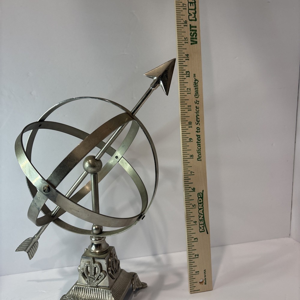 Silver Decorative Metal Armillary Sphere Globe