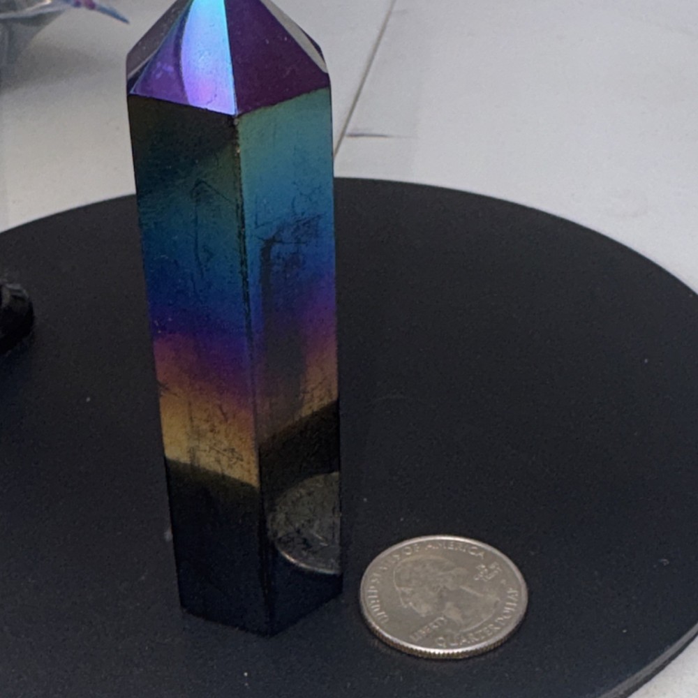 Aure Obsidian Tower Crystal Point Tower Decorator Piece
