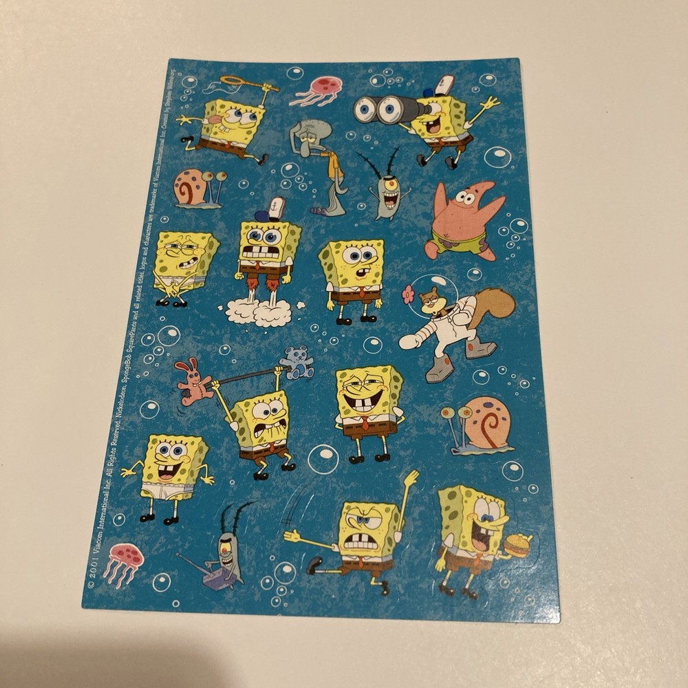 Vintage SpongeBob SquarePants Sticker Sheets 2001