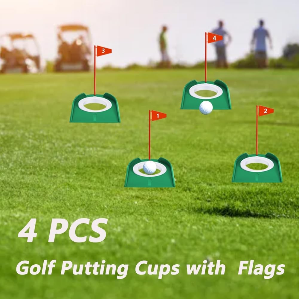 Golf Putting Cups 4 Pack Training Aid Set Practice Hole Cover Simulator Kit
