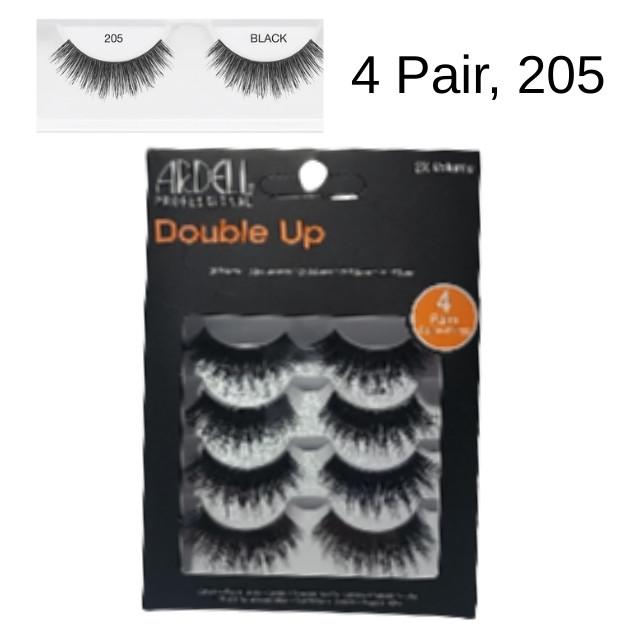 Ardell Professional Double Up False Eyelashes #205 Black- 4 Pack