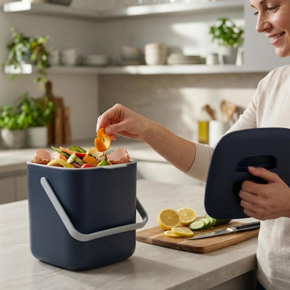 Compost Bin Kitchen, Sealed Countertop Compost Bin，No Filter Required, 0.7Gal