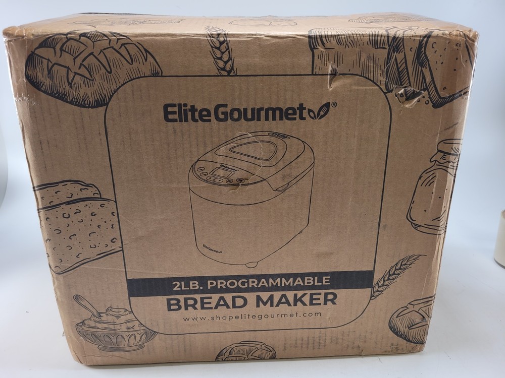 Elite Gourmet 2lb Programmable Bread Maker 3 Loaf Sizes 19 Menu Functions
