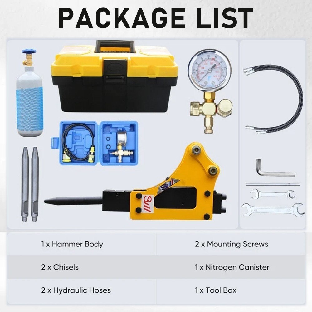 Hydraulic Breaker Hammer Attachment for 1-1.5 Ton Mini Excavator