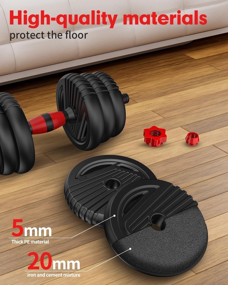 Adjustable Dumbbells (10-90lbs) - Multi-Functional Exercise Kit