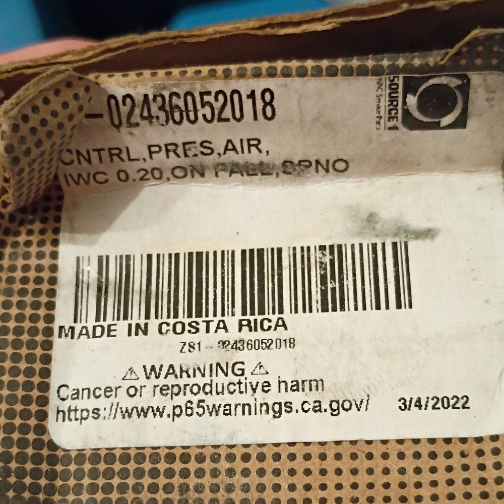 Source 1 02436052018 SPNO Pressure Switch, Max Pressure 0.20