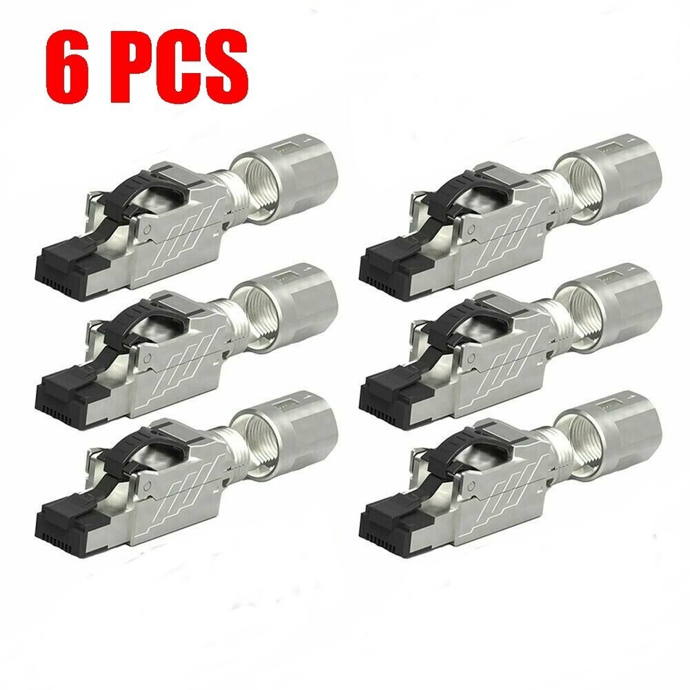 6 Pcs CAT8 Full Shielded RJ45 Network LAN Ethernet Plug Connector PackTool Less