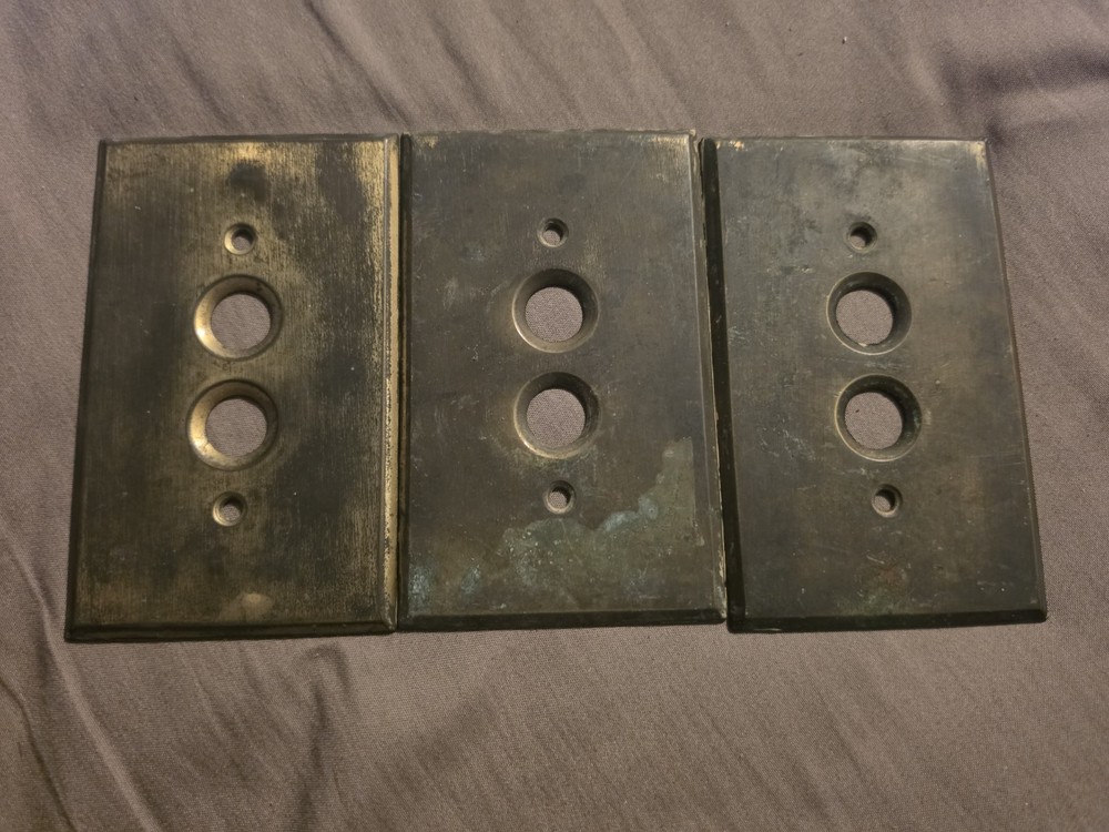 Vintage Brass Push Button Light Switch Cover Plate