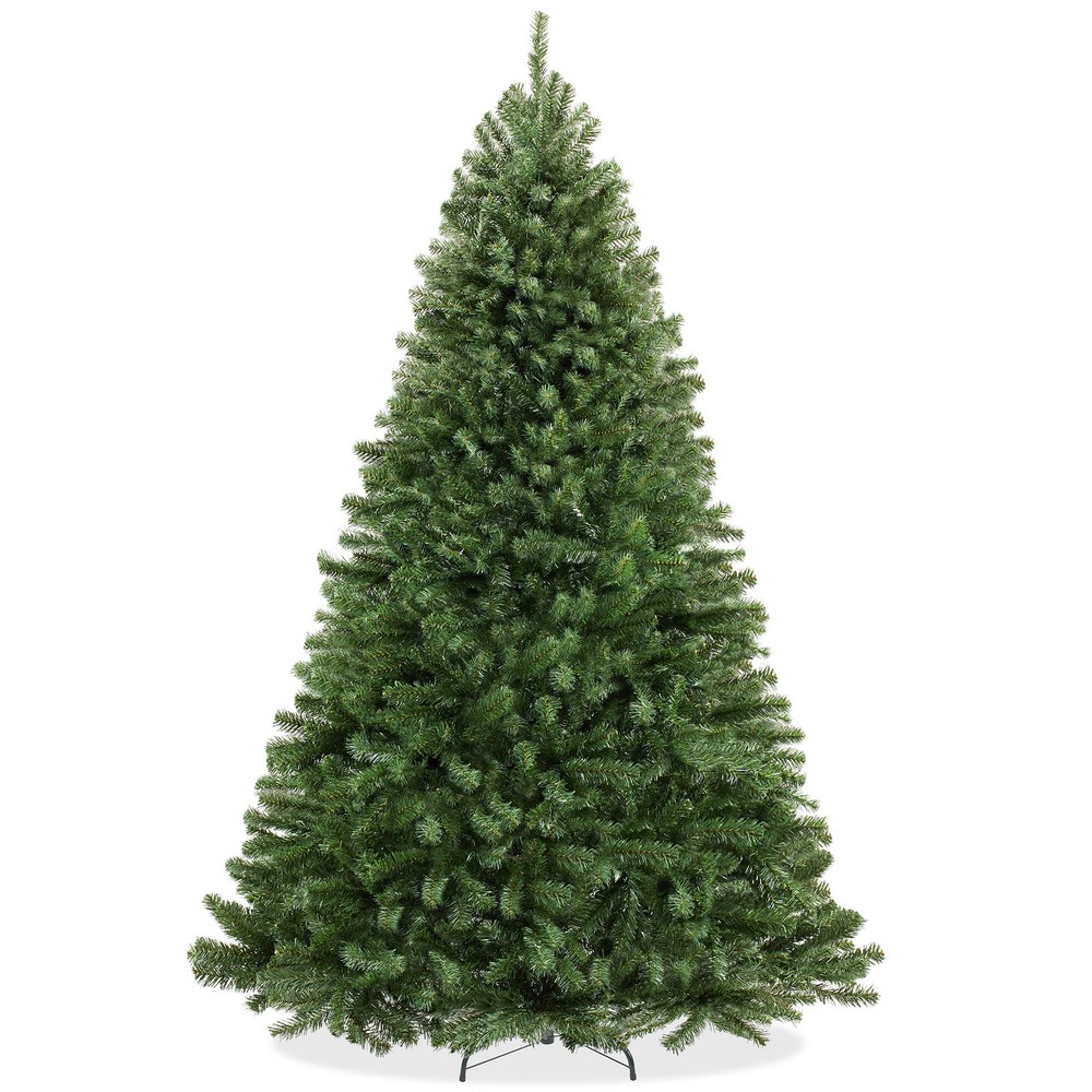 OPEN BOX - 9 ft Spruce Hinged Artificial Christmas Tree with Foldable Stand