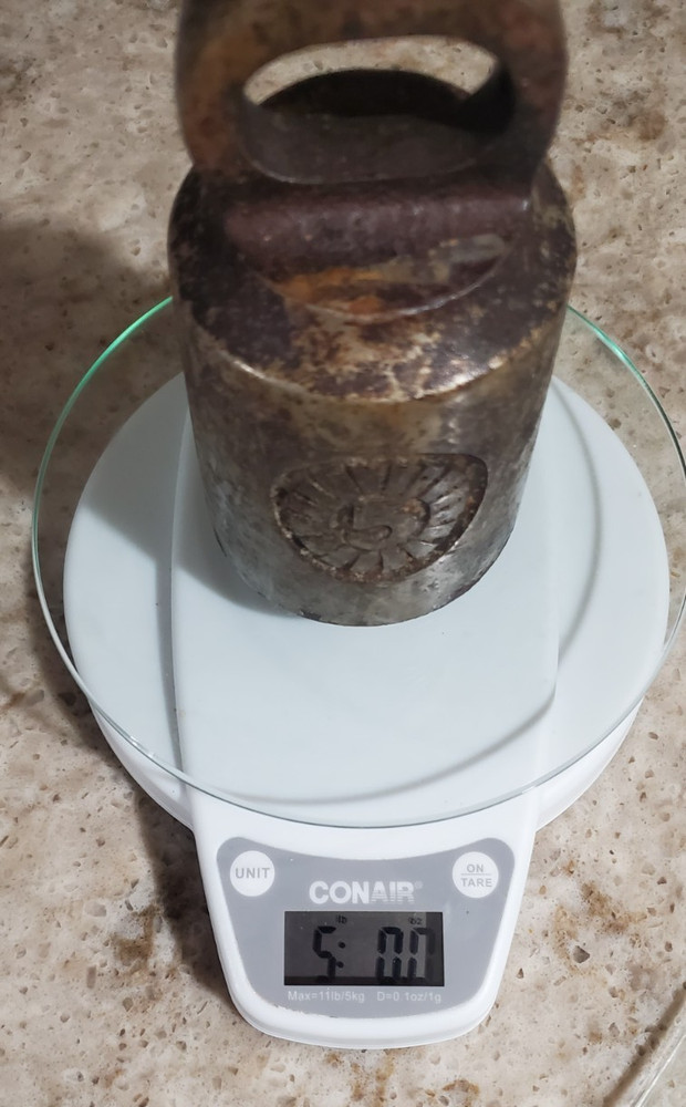 Antique Cast Iron Scale Weight - 5 pound